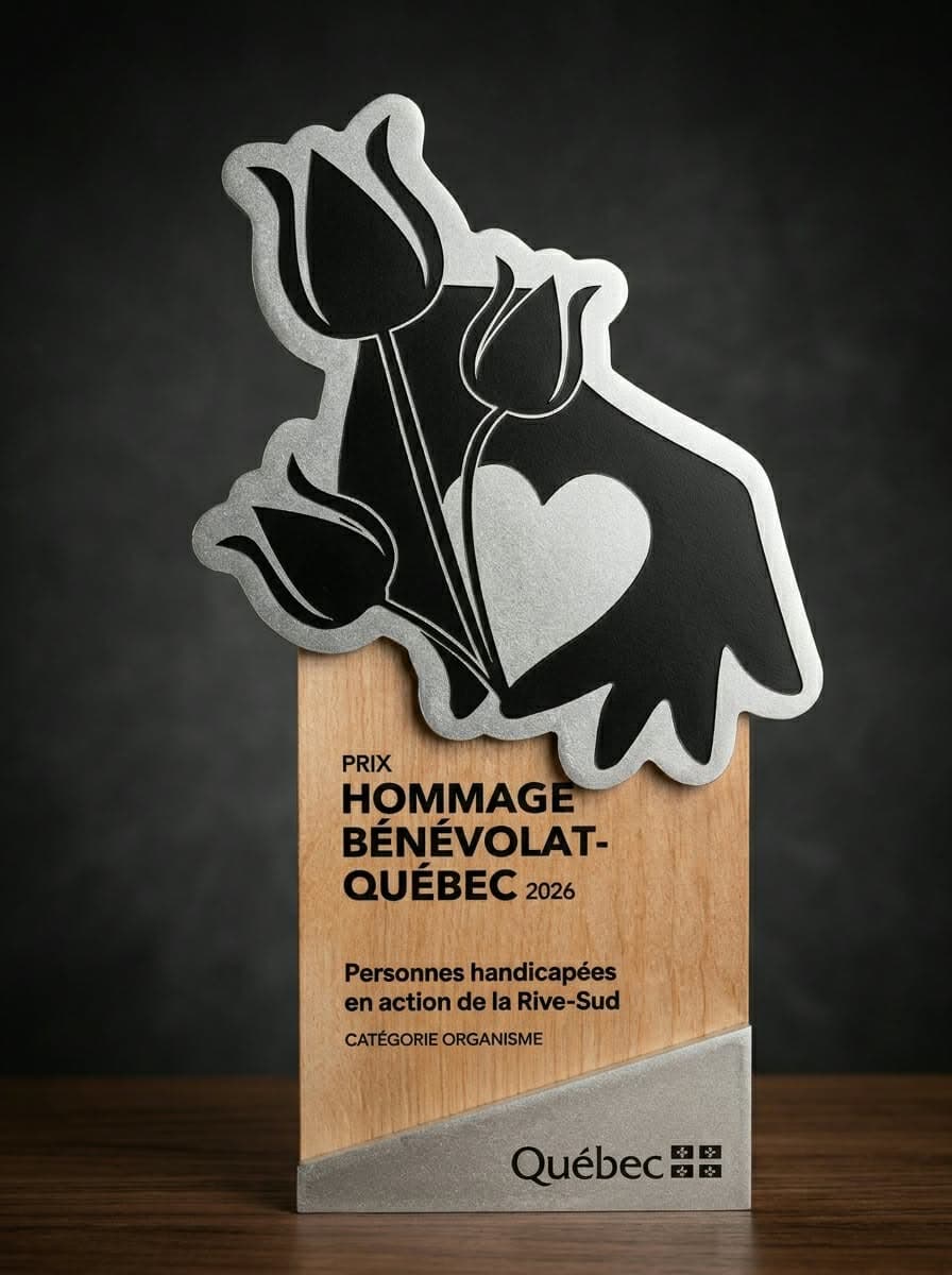 Le trophée du prix, catégorie Organisme.